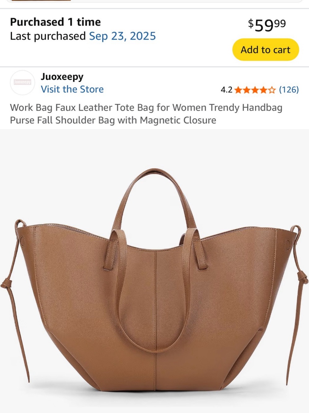 Juoxeepy Work Bag Faux Leather Tote Bag for Women Trendy Handbag Purse Fall